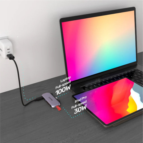 UNITEK USB-C 4in1 UNIVERSAL DOCK STATION IPAD PRO & AIR DESTEKLİ (D1070A)