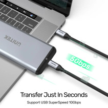 UNITEK USB-C 3.2 KABLO 2MT 5GBPS, 100W PD, 4K&60Hz  (C14091ABK)